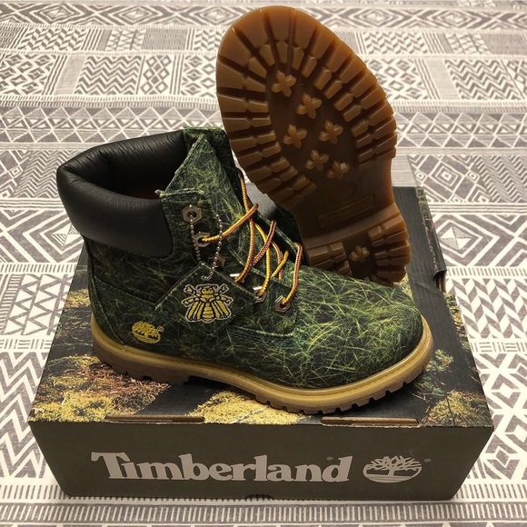 Billionaire Boys Club Bee Line X Timberland Grass Boots Size 5 - Picture 1 of 8